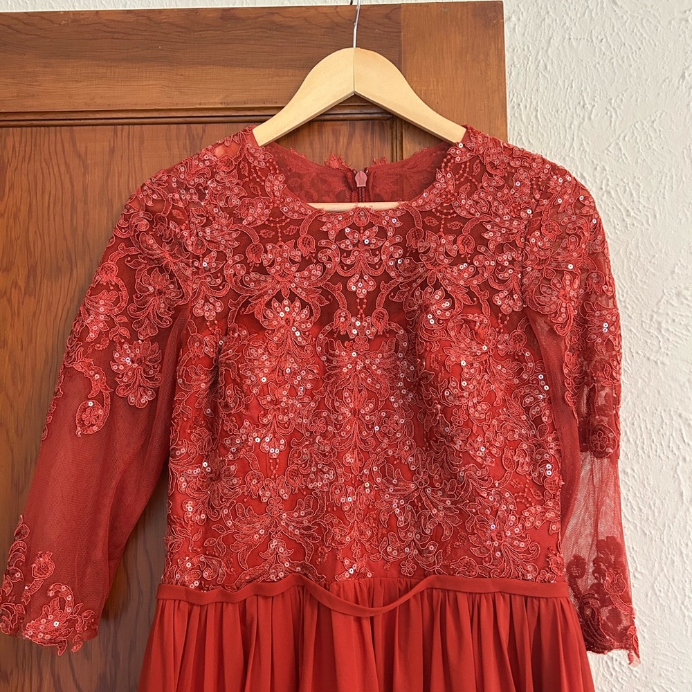 JJs House Elegant Red Embellished Prom Dress